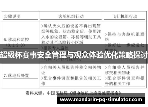 超级杯赛事安全管理与观众体验优化策略探讨